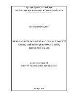 Nâng cao hiệu quả công tác quản lý đội ngũ cán bộ chủ chốt Quận Bắc Từ Liêm, thành phố Hà Nội