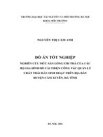 NGHIÊN CỨU MỨC SẴN LÒNG CHI TRẢ CỦA CÁC  HỘ GIA ĐÌNH ĐỂ CẢI THIỆN CÔNG TÁC QUẢN LÝ CHẤT THẢI RẮN SINH HOẠT TRÊN ĐỊA BÀN  HUYỆN CẨM XUYÊN, HÀ TĨNH