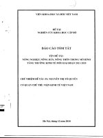Nông nghiệp, nông dân, nông thôn trong mô hình tăng trưởng kinh tế mới giai đoạn 2011 2020 