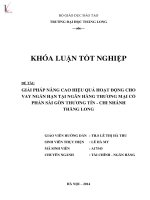 Luận văn giải pháp nâng cao hiệu quả hoạt động cho vay ngắn hạn tại ngân hàng thương mại cổ phần sài gòn thương tín chi nhánh thăng long 