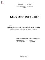 Luận văn giải pháp nâng cao hiệu quả sử dụng tài sản ngắn hạn tại công ty TNHH ánh dung 