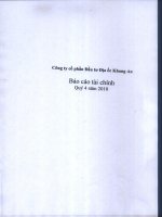 Báo cáo tài chính quý 4 năm 2010 - Công ty Cổ phần Đầu tư Địa ốc Khang An