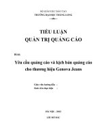 thiết kế kịch bản quảng cáo cho thương hiệu Genova Jeans [quản trị quảng cáo ]