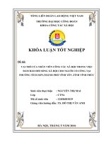 VAI TRÒ của NHÂN VIÊN CÔNG tác xã hội TRONG VIỆC đảm bảo đời SỐNG xã hội CHO NGƯỜI có CÔNG tại PHƯỜNG TÍCH SƠN,THÀNH PHỐ VĨNH yên ,TỈNH VĨNH PHÚC 