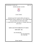 NGHIÊN cứu một số đặc điểm lâm SÀNG và xét NGHIỆM tế bào, NHIỄM sắc THỂ ở BỆNH NHÂN rối LOẠN SINH tủy THEO WHO 2008 tại VIỆN HUYẾT học TRUYỀN máu TRUNG ƯƠNG năm 2014 2015 