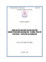 ĐÁNH GIÁ kết QUẢ điều TRỊ UNG THƯ PHỔI KHÔNG tế bào NHỎ GIAI đoạn IIIB   IV BẰNG  PHÁC đồ PACLITAXEL   CISPLATIN tại THANH HOA 