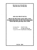 Một số vấn đề lý luận và thực tiễn cơ bản về quyền hành pháp của nhà nước pháp quyền XHCN việt nam giai đoạn 2011 2020 
