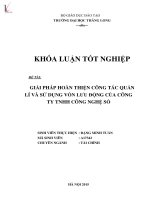 Luận văn Giải pháp hoàn thiện công tác quản lý và sử dụng vốn lưu động của công ty TNHH công nghệ số