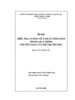 Dự án điều tra cơ bản về tâm lý nông dân trong quá trình chuyển sang cơ chế thị trường 