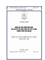 NHẬN xét đặc điểm HÌNH ẢNH của sỏi hệ TIẾT NIỆU TRÊN cắt lớp VI TÍNH KHÔNG TIÊM cản QUANG 