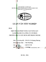 MỘT số GIẢI PHÁP NÂNG CAO NĂNG lực CẠNH TRANH của CÔNG TY cổ PHẦN THƯƠNG mại và xây DỰNG đô THỊ hà THÀNH 