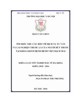 TÌM HIỂU NHU cầu đối với DỊCHVỤ tư vấn và CAI NGHIỆN THUỐC lá của NGƯỜI hút THUỐC tại KHOA KHÁM BỆNH BỆNH VIỆN BẠCH MAI 