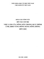Việc làm của nông dân trong quá trình công nghiệp hoá, hiện đại hoá vùng đồng bằng sông hồng đến 2020 