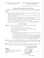 Nghị quyết Hội đồng Quản trị - Công ty Cổ phần Công nghiệp - Dịch vụ - Thương Mại Ngọc Nghĩa