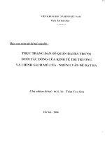 Thực trạng dân số quận hai bà trưng dưới tác động của kinh tế thị trường và chính sách mở cửa   những vấn đề đặt ra 