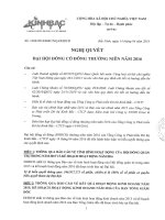 Nghị quyết Đại hội cổ đông thường niên - Tổng Công ty Phát triển Đô thị Kinh Bắc-CTCP