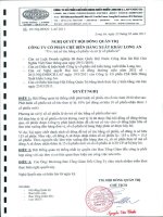 Nghị quyết Hội đồng Quản trị ngày 23-3-2011 - Công ty Cổ phần Chế biến Hàng xuất khẩu Long An