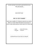 BƯỚC đầu NGHIÊN cứu mối QUAN hệ GIỮA đa DẠNG ĐỘNG vật THÂN mềm CHÂN BỤNG (gastropoda) và CHẤT LƯỢNG môi TRƯỜNG nước ở hồ tây, TP hà nội 