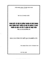 Xung đột xã hội và đồng thuận xã hội trong quá trình phát triển xã hội và quản lý phát triển xã hội cơ sở lý luận và thực tiễn