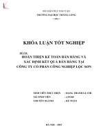 Luận văn hoàn thiện kế toán bán hàng và xác định kết quả bán hàng tại công ty cổ phần công nghiệp lộc sơn 
