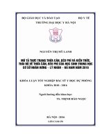 MÔ tả THỰC TRẠNG THỪA cân, béo PHÌ và KIẾN THỨC, THÁI độ về THỪA cân, béo PHÌ của học SINH TRUNG học cơ sở NHÂN HƯNG – lý NHÂN – hà NAM năm 2016 