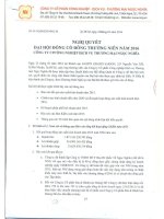 Nghị quyết Đại hội cổ đông thường niên - Công ty Cổ phần Công nghiệp - Dịch vụ - Thương Mại Ngọc Nghĩa