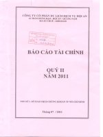Báo cáo tài chính quý 2 năm 2011 - Công ty cổ phần Du lịch - Dịch vụ Hội An