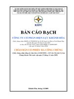 Bản cáo bạch - Công ty Cổ phần Điện lực Khánh Hòa