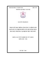 NHẬN xét đặc điểm lâm SÀNG và HÌNH ẢNH x QUANG của BỆNH NHÂN gãy kín mâm CHÀY DO CHẤN THƯƠNG tại BỆNH VIỆN VIỆT đức 