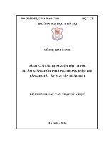 ĐÁNH GIÁ tác DỤNG của bài THUỐC tư âm GIÁNG hỏa PHƯƠNG TRONG điều TRỊ TĂNG HUYẾT áp NGUYÊN PHÁT độ i 