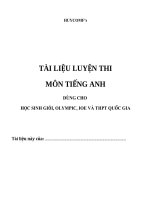 CHUYÊN ĐỀ LUYỆN THI TIẾNG ANH