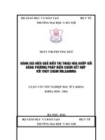 ĐÁNH GIÁ HIỆU QUẢ điều TRỊ THOÁI hóa KHỚP gối BẰNG PHƯƠNG PHÁP điện CHÂM kết hợp với THỦY CHÂM MILGAMMA 