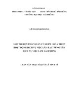 Một số biện pháp quản lý nhằm hoàn thiện hoạt động dịch vụ việc làm tại trung tâm dịch vụ việc làm hải phòng 
