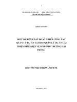 MỘT số BIỆN PHÁP HOÀN THIỆN CÔNG tác QUẢN lý dự án tại BAN QUẢN lý dự án cải THIỆN điều KIỆN vệ SINH môi TRƯỞNG hải PHÒNG 