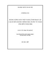 Đảng cộng sản việt nam lãnh đạo cải cách nền hành chính nhà nước từ năm 1996 đến năm 2006 