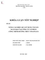 Luận văn nâng cao hiệu quả sử dụng tài sản ngắn hạn tại công ty cổ phần công trình đường thủy vinawaco 