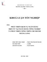 Luận văn phát triển dịch vụ ngân hàng điện tử tại ngân hàng nông nghiệp và phát triển nông thôn chi nhánh thăng long 