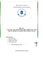 KINH TẾ LƯỢNG - CÁC NHÂN TỐ TÁC ĐỘNG ĐẾN THỜI GIAN NGỦ TRUNG BÌNH CỦA SINH VIÊN
