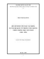 Hồ chí minh với cuộc vận động sự ủng hộ quốc tế trong cuộc kháng chiến chống thực dân pháp (1946 1954) 