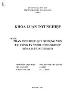 Luận văn Phân tích hiệu quả sử dụng vốn tại công ty TNHH công nghiệp hóa chất Inchemco