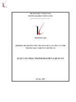 Luận văn mở rộng thị trường tiêu thụ hàng hóa tại công ty TNHH thương mại và dịch vụ trường an 