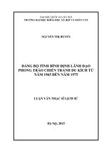 Đảng bộ tỉnh bình định lãnh đạo phong trào chiến tranh du kích từ năm 1965 đến năm 1975 