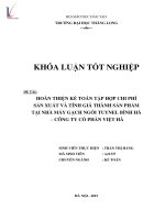 Luận văn hoàn thiện kế toán tập hợp chi phí sản xuất và tính giá thành tại nhà máy gạch ngói tuynel bình hà công ty cổ phần việt hà 