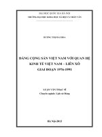 Đảng cộng sản việt nam với quan hệ kinh tế việt nam – liên xô giai đoạn 1976 1991 
