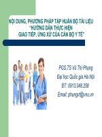 NỘI DUNG, PHƯƠNG PHÁP TẬP HUẤN BỘ TÀI LIỆU“HƯỚNG DẪN THỰC HIỆN GIAO TIẾP, ỨNG XỬ CỦA CÁN BỘ Y TẾ”