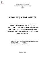 Luận văn phân tích chính sách cổ tức của các công ty ngành tài chính   ngân hàng   bảo hiểm niêm yết trên sở giao dịch chứng khoán tp  hồ chí minh 