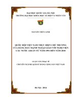 Quốc hội việt nam thực hiện chủ trương của đảng đẩy mạnh ngoại giao với nghị viện các nước ASEAN từ năm 1991 đến năm 2010 