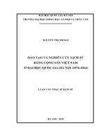 Đào tạo và nghiên cứu lịch sử đảng cộng sản việt nam ở đại học quốc gia hà nội ( 1974 2014) 