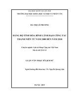 Đảng bộ tỉnh hòa bình lãnh đạo công tác thanh niên từ năm 2000 đến năm 2010 