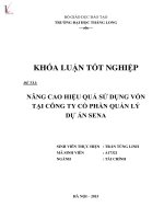 Luận văn nâng cao hiệu quả sử vốn tại công ty cổ phần quản lý dự án sena 